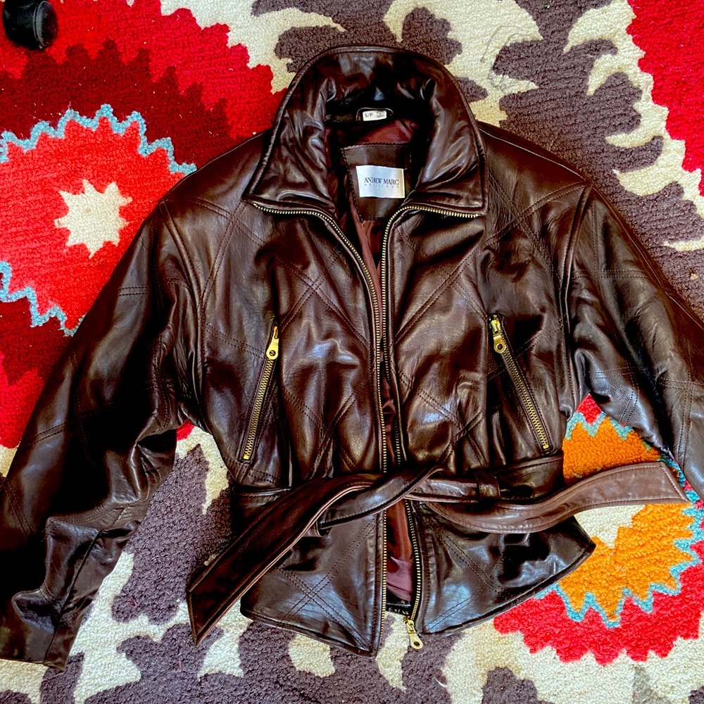 Small bomber leather jacket